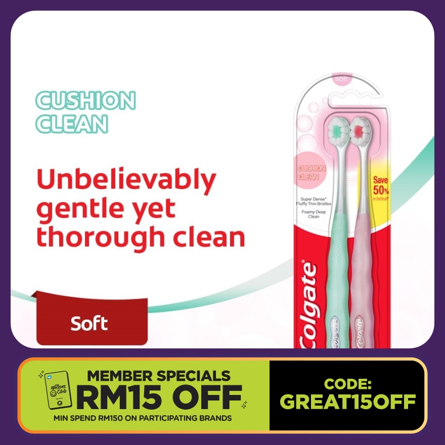 Cushion Clean Super Dense Fluffy Thin Toothbrush 2s Value pack (Soft)
