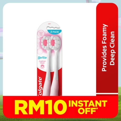 COLGATE Colgate Cushion Clean Super Dense Fluffy Thin Toothbrush 2s Value pack (Soft)