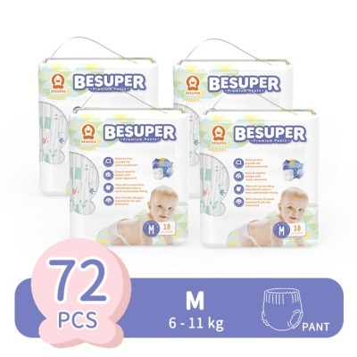 BESUPER Baby Diaper Pants Public Version M 18s x4