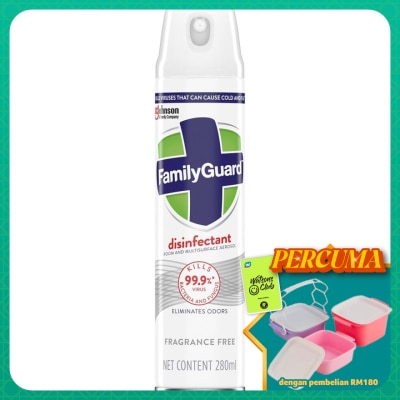 FAMILY GUARD - FAMILYGUARD DISINFECTANT SPRAY FRAGRANCE FREE 280ML