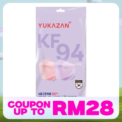 YUKA ZAN KF94 Protective Face Mask Lavender & Peach 10's