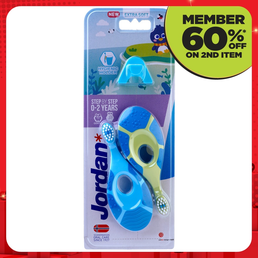JORDAN KIDS TOOTHBRUSH STEP 1 TWINPACK 0-2 years old