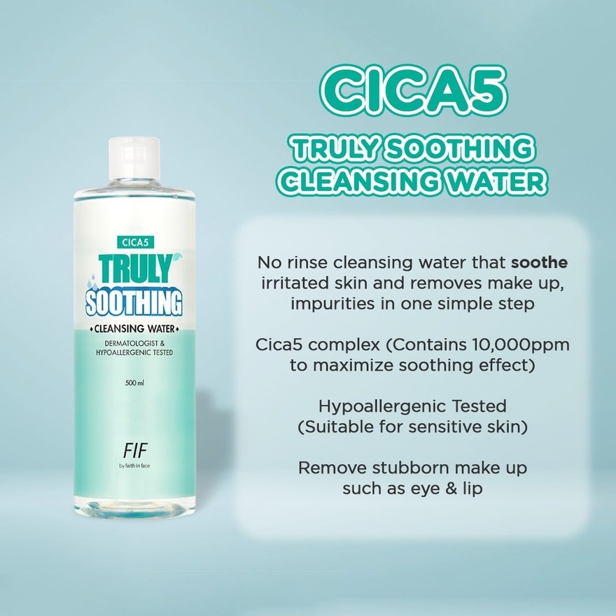 Cica5 Truly Soothing Cleansing Water 500ml