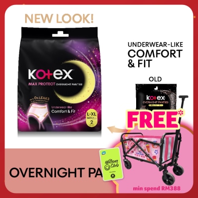 KOTEX Overnight Panties L-XL (2s) - Period Panties with 360⁰ Anti-Leakage Protection Disposable