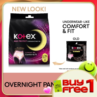 KOTEX - Overnight Panties L-XL (2s) - Period Panties with 360⁰ Anti-Leakage Protection Disposable