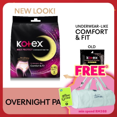 KOTEX Overnight Panties L-XL (2s) - Period Panties with 360⁰ Anti-Leakage Protection Disposable