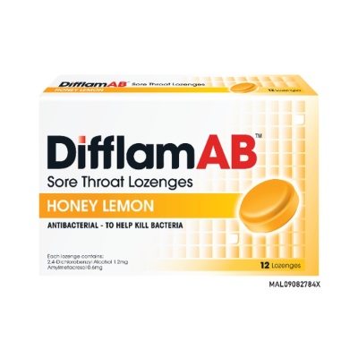 DIFFLAM - Sore Throat Lozenges Honey Lemon 12's image