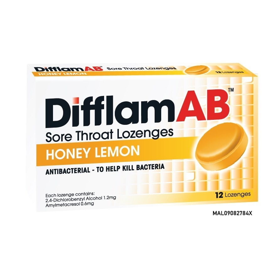 AB Sore Throat Lozenges Honey Lemon 12's