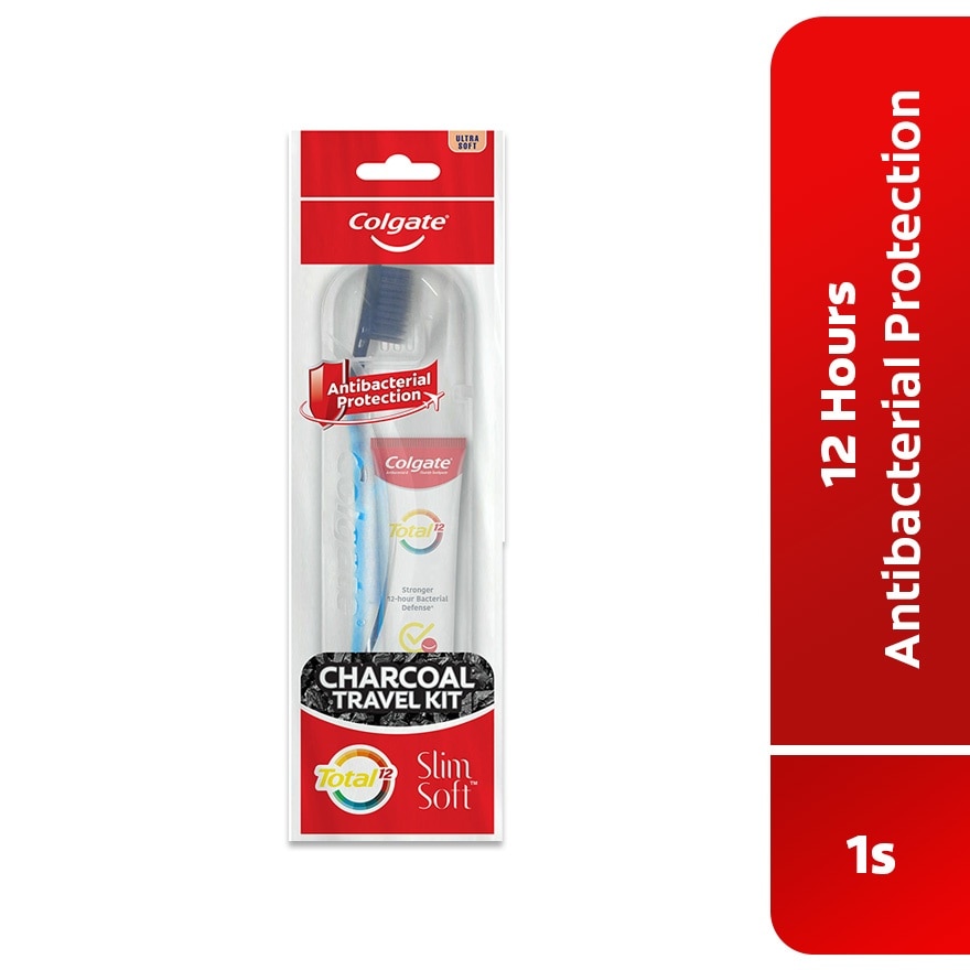 Colgate Total Charcoal Deep Clean Toothpaste (35G) + Slimsoft Charcoal Toothbrush Travel Kit