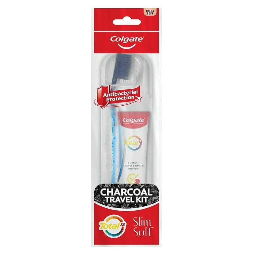 Colgate Total Charcoal Deep Clean Toothpaste (35G) + Slimsoft Charcoal Toothbrush Travel Kit