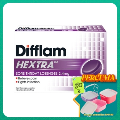 DIFFLAM - Hextra Sore Throat Lozenges 2.4mg 12's