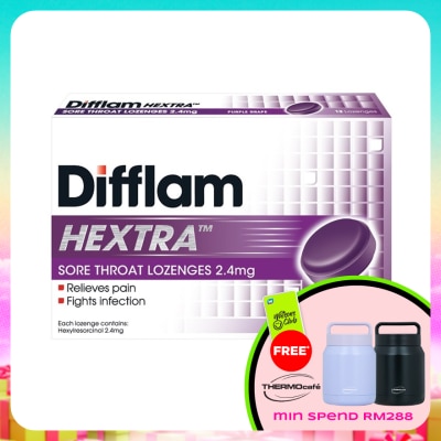 DIFFLAM - Hextra Sore Throat Lozenges 2.4mg 12's