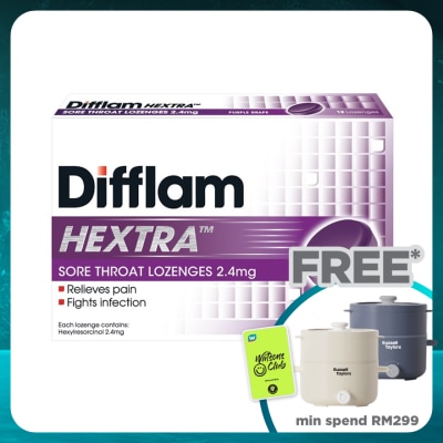 DIFFLAM Hextra Sore Throat Lozenges 2.4mg 12's