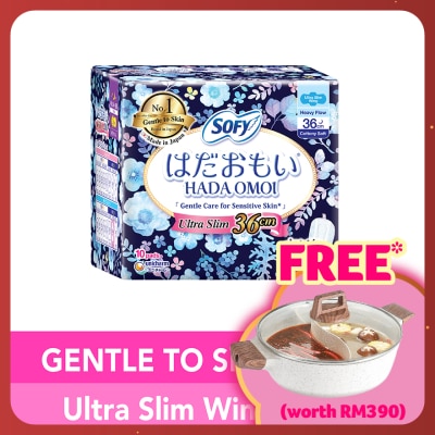 SOFY Hadaomoi Night Ultra Slim Wing 36cm 10's