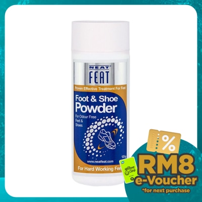 NEAT FEAT Foot & Shoe Powder Eliminating Feet and Shoe Odours 125g