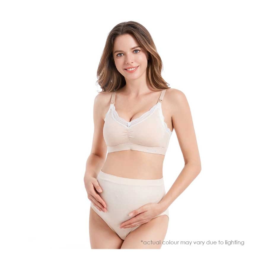 High Waist Maternity Briefs Beige (2pc)