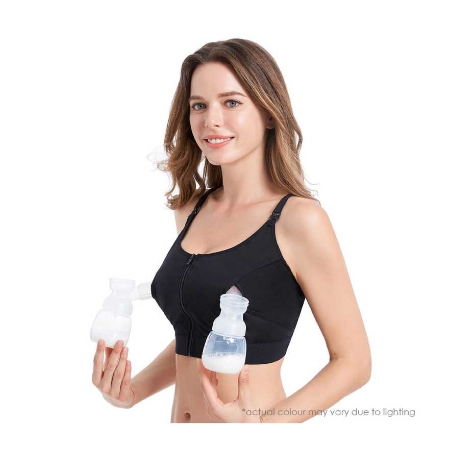 Hands Free Pumping Bra M Black