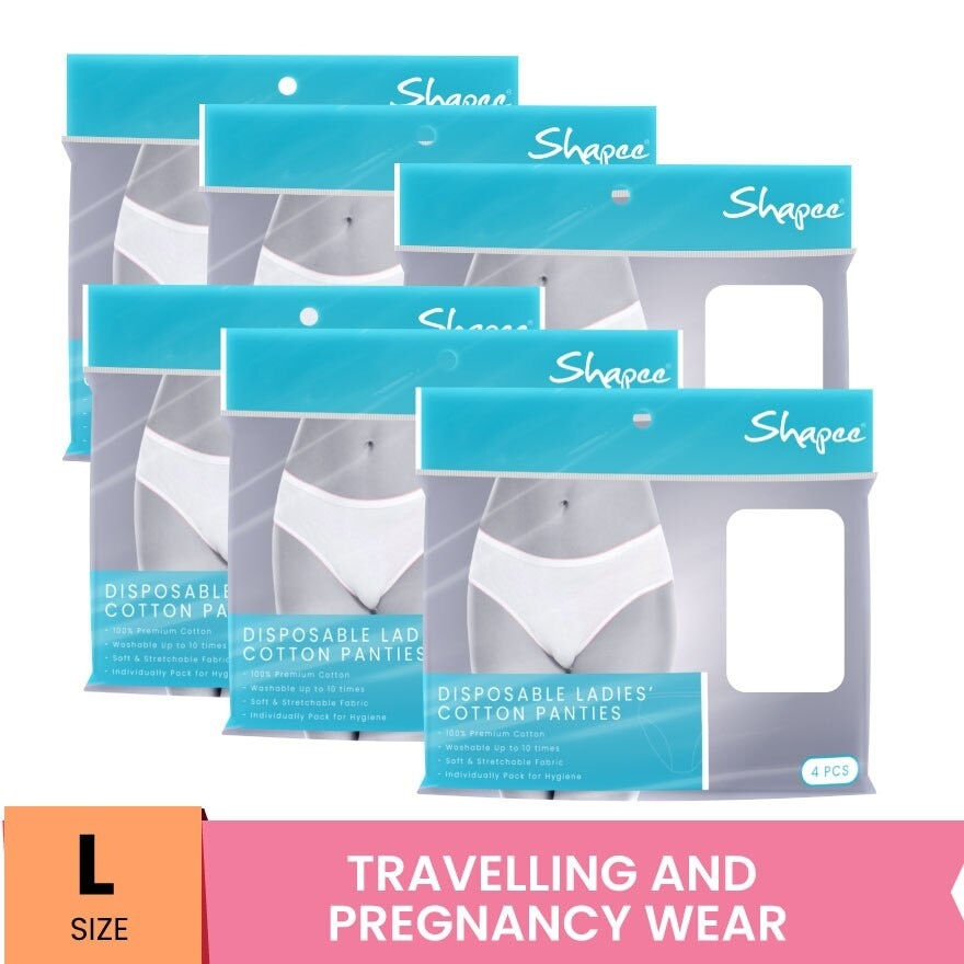 Disposable Ladies Cotton Panties (24 pcs) L