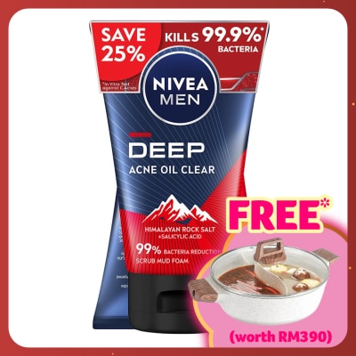 NIVEA FOR MEN DEEP Rapid Acne Oil Clear Mud Scrub TWP 2x100g