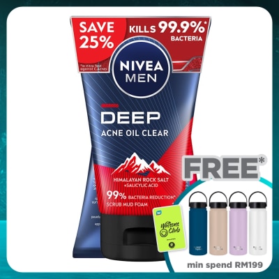 NIVEA FOR MEN DEEP Rapid Acne Oil Clear Mud Scrub TWP 2x100g