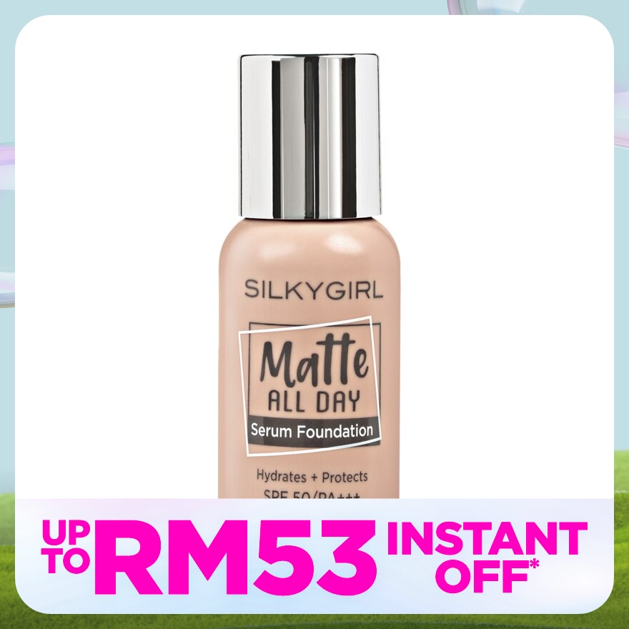 SILKYGIRL Matte All Day Serum Foundation 02 Natural Beige