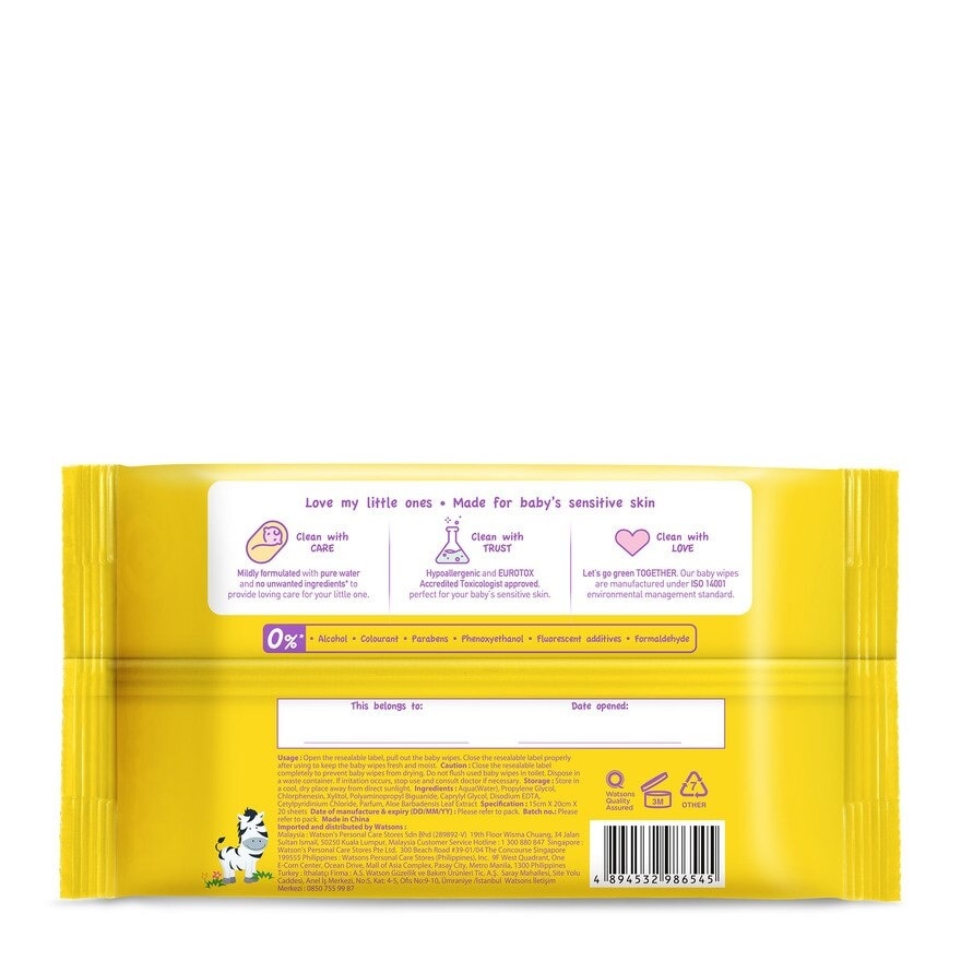 Fresh Baby Wipes 20's x 3