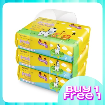 WATSONS Fresh Baby Wipes 20's x 3