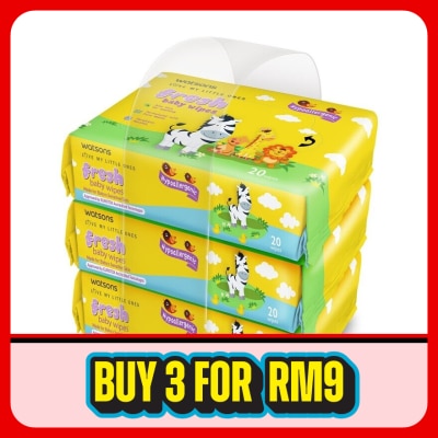 WATSONS - Fresh Baby Wipes 20's x 3