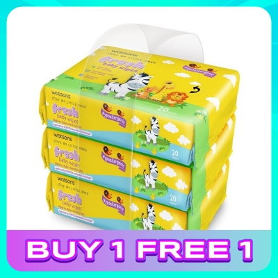 WATSONS Fresh Baby Wipes 20's x 3
