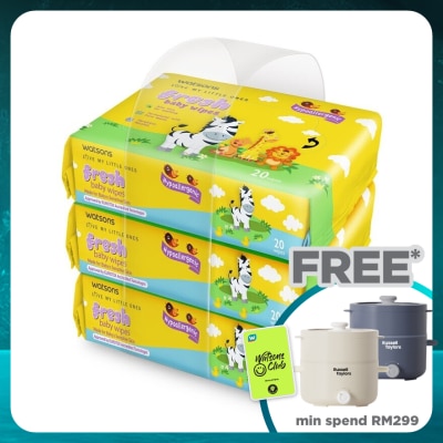 WATSONS Fresh Baby Wipes 20's x 3