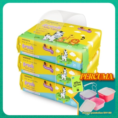 WATSONS - Fresh Baby Wipes 20's x 3