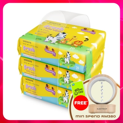 WATSONS - Fresh Baby Wipes 20's x 3