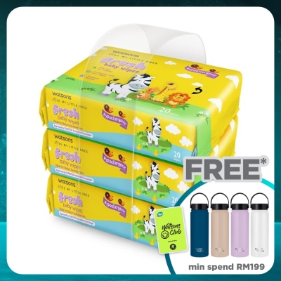 WATSONS Fresh Baby Wipes 20's x 3