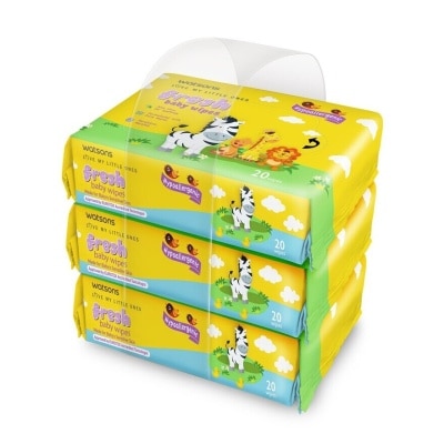 WATSONS Fresh Baby Wipes 20's x 3