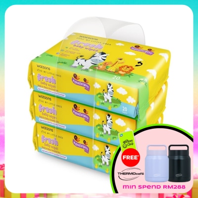 WATSONS - Fresh Baby Wipes 20's x 3