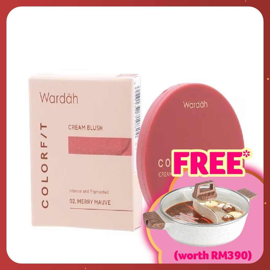 WARDAH Colorfit Cream Blush 02 Merry Mauve 3g