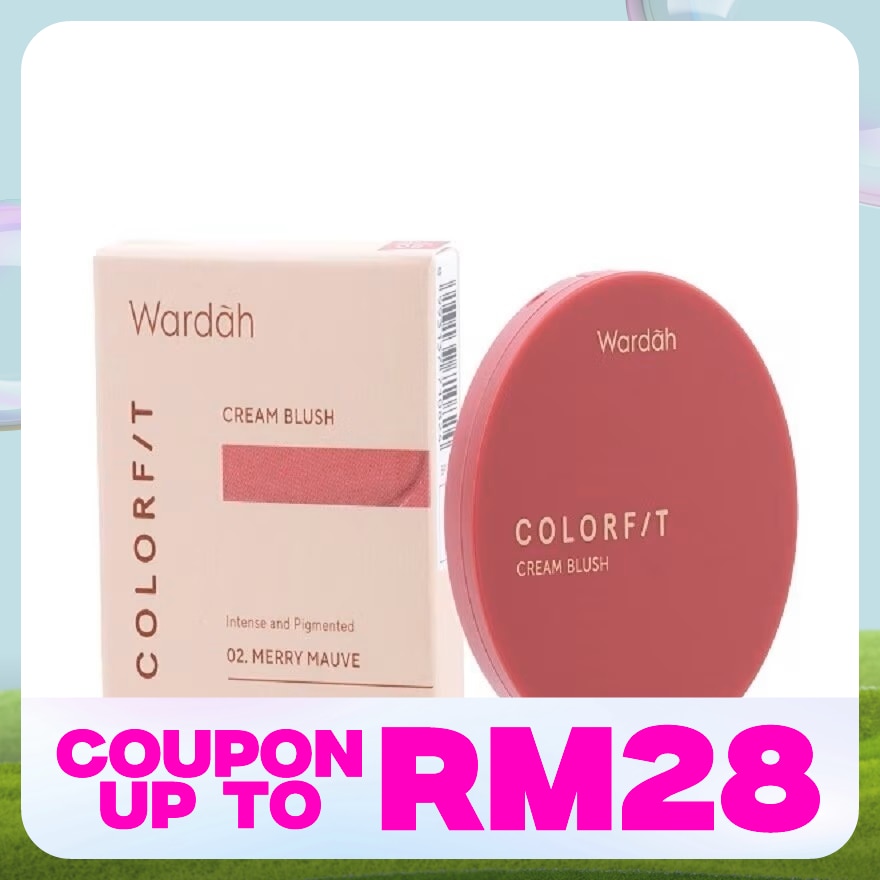 WARDAH Colorfit Cream Blush 02 Merry Mauve 3g
