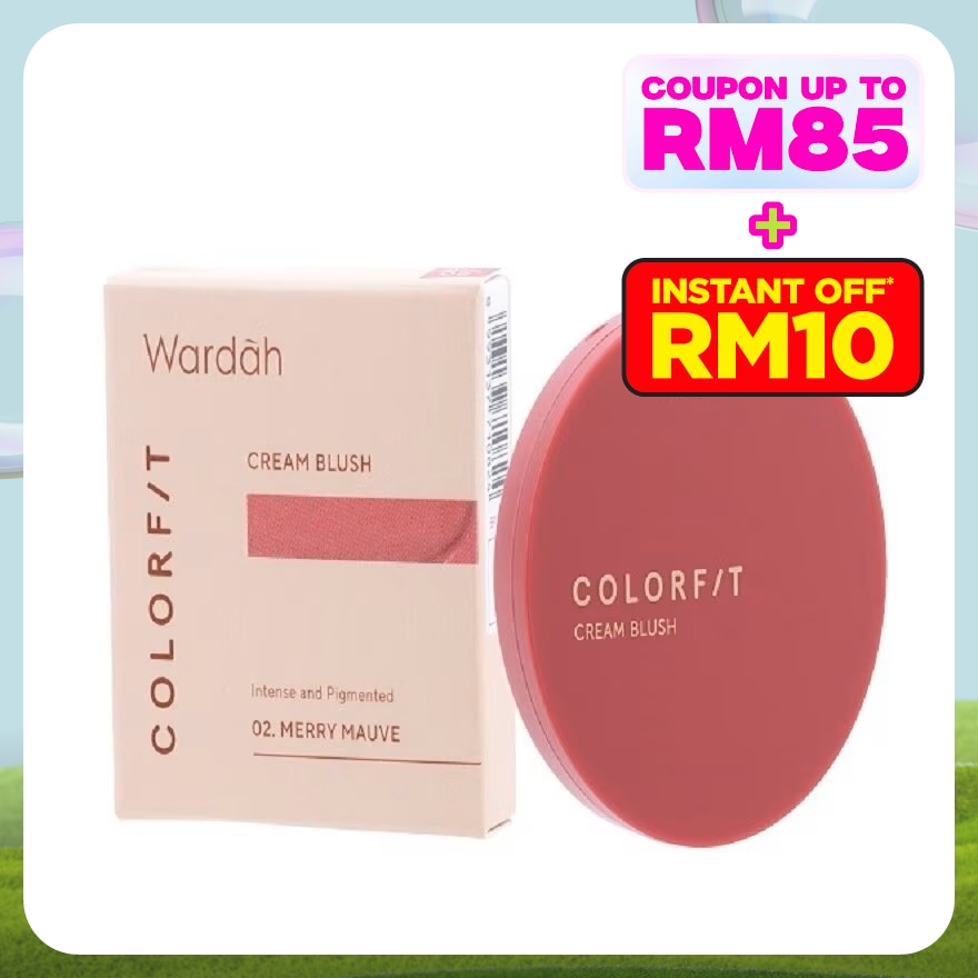 WARDAH Colorfit Cream Blush 02 Merry Mauve 3g