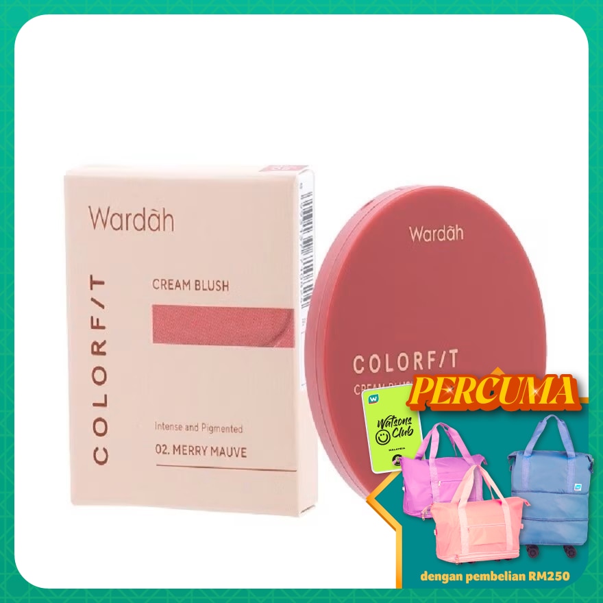 WARDAH Colorfit Cream Blush 02 Merry Mauve 3g