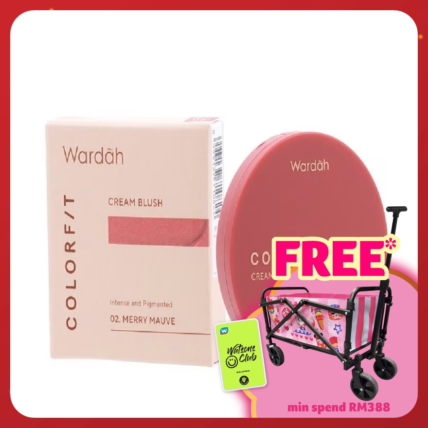 WARDAH Colorfit Cream Blush 02 Merry Mauve 3g