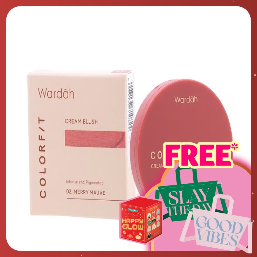 WARDAH Colorfit Cream Blush 02 Merry Mauve 3g