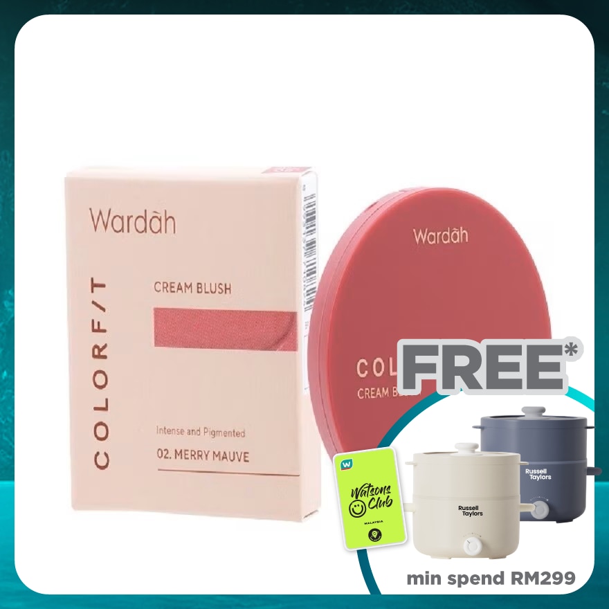 WARDAH Colorfit Cream Blush 02 Merry Mauve 3g