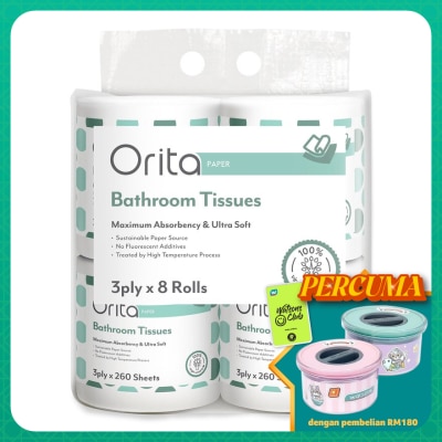 ORITA ORITA TOILET ROLL 3Ply 260 Sheets x 8s