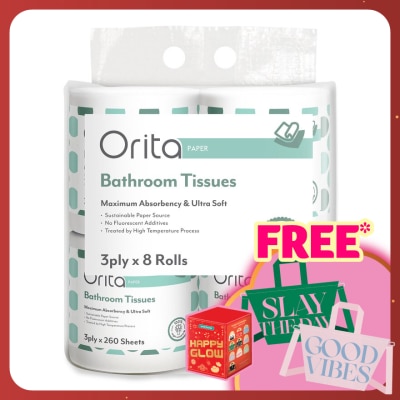 ORITA ORITA TOILET ROLL 3Ply 260 Sheets x 8s