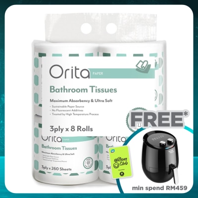 ORITA ORITA TOILET ROLL 3Ply 260 Sheets x 8s
