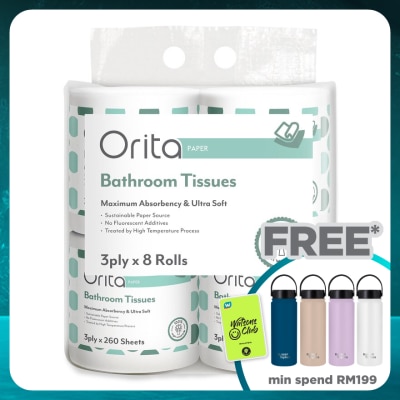 ORITA ORITA TOILET ROLL 3Ply 260 Sheets x 8s