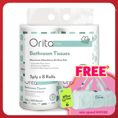 ORITA ORITA TOILET ROLL 3Ply 260 Sheets x 8s