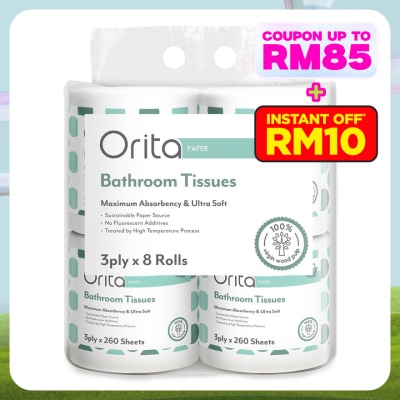 ORITA ORITA TOILET ROLL 3Ply 260 Sheets x 8s