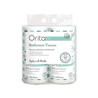 ORITA ORITA TOILET ROLL 3Ply 260 Sheets x 8s