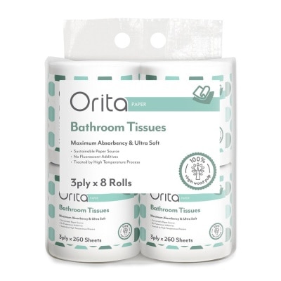 ORITA ORITA TOILET ROLL 3Ply 260 Sheets x 8s